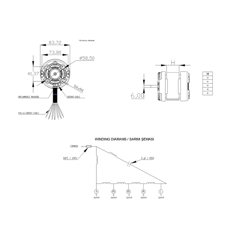 Мотор Вытяжки UNIVERSAL CH80/H35 ( 235W )
